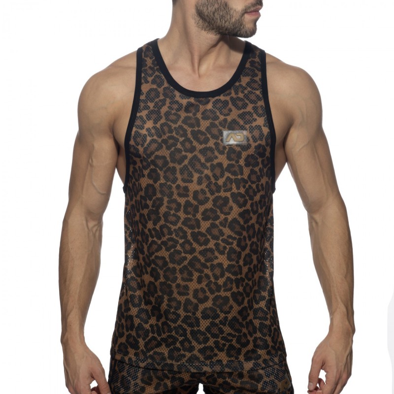 Addicted Leopard Mesh Tanktop brown