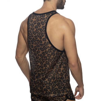 Addicted Leopard Mesh Tanktop brown
