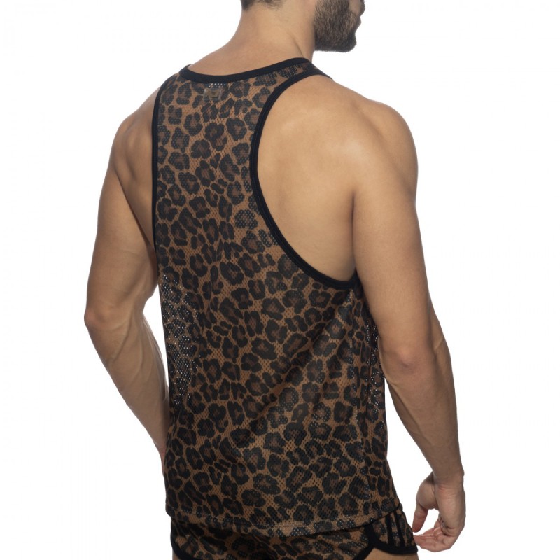Addicted Leopard Mesh Tanktop brown