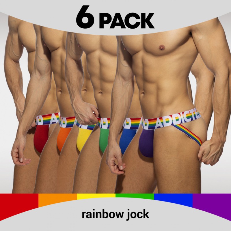 Addicted 6 Pack Rainbow Jockstraps