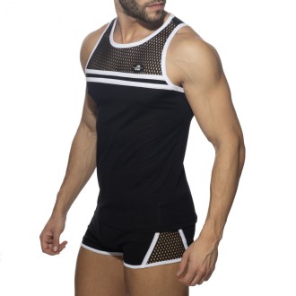 AD Fetish Mesh-Striped Tank...