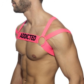 AD Fetish Neon Multiband Harness neon pink