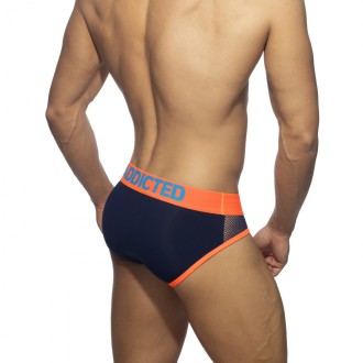 Addicted Neon Mesh Brief navy