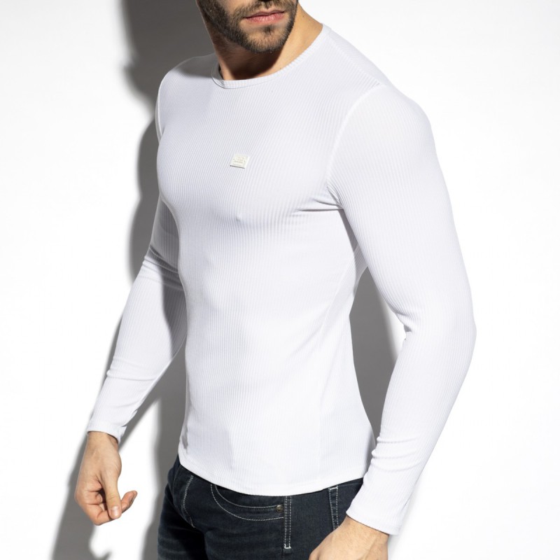 ES Collection Recycled Rib Long Sleeves T-Shirt white