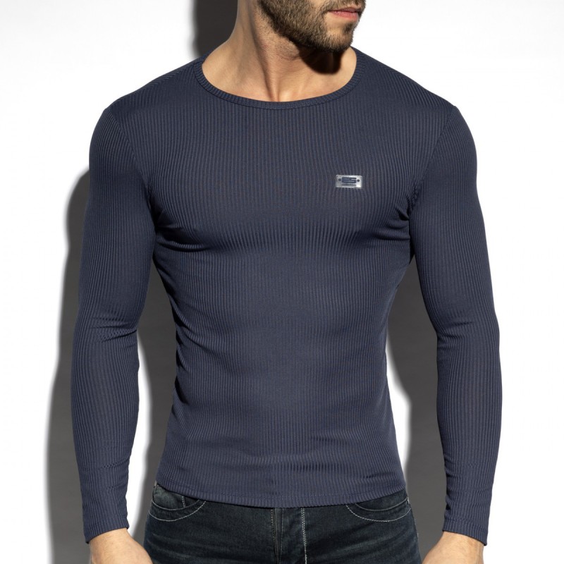 ES Collection Recycled Rib Long Sleeves T-Shirt navy