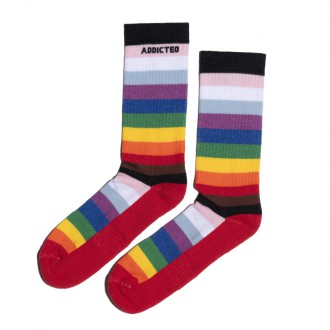 Addicted Inclusive Rainbow Socks white