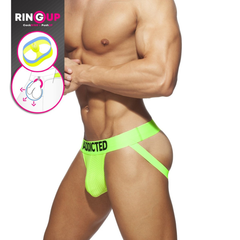 Addicted Ring Up NEON Mesh Jock Neon Green