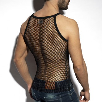 ES Collection Beachy Net Strap Tank Top Black