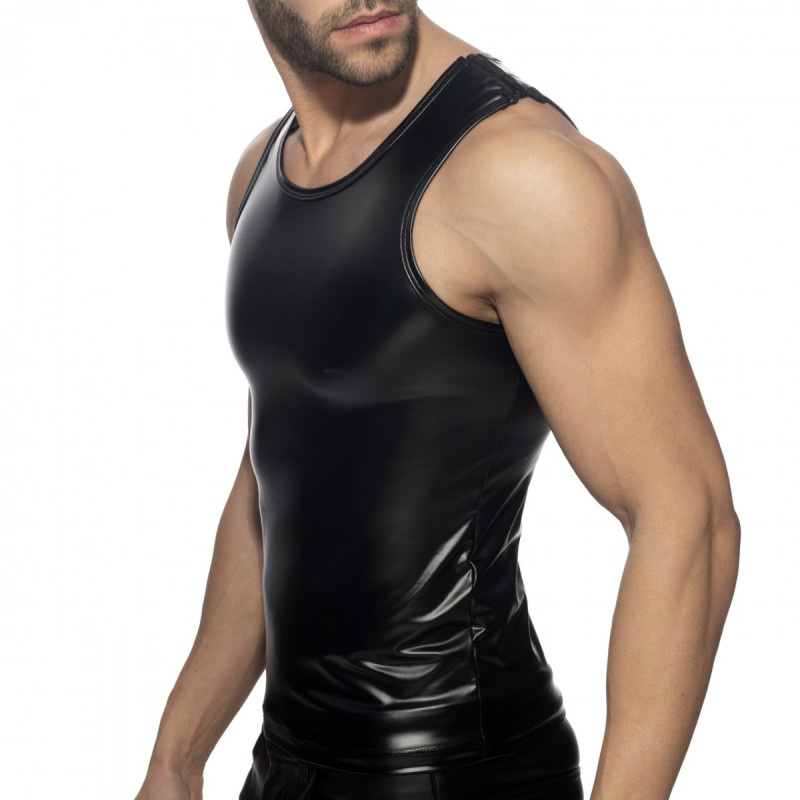 Ad Fetish Rub Shoulder Zip Tank Top black