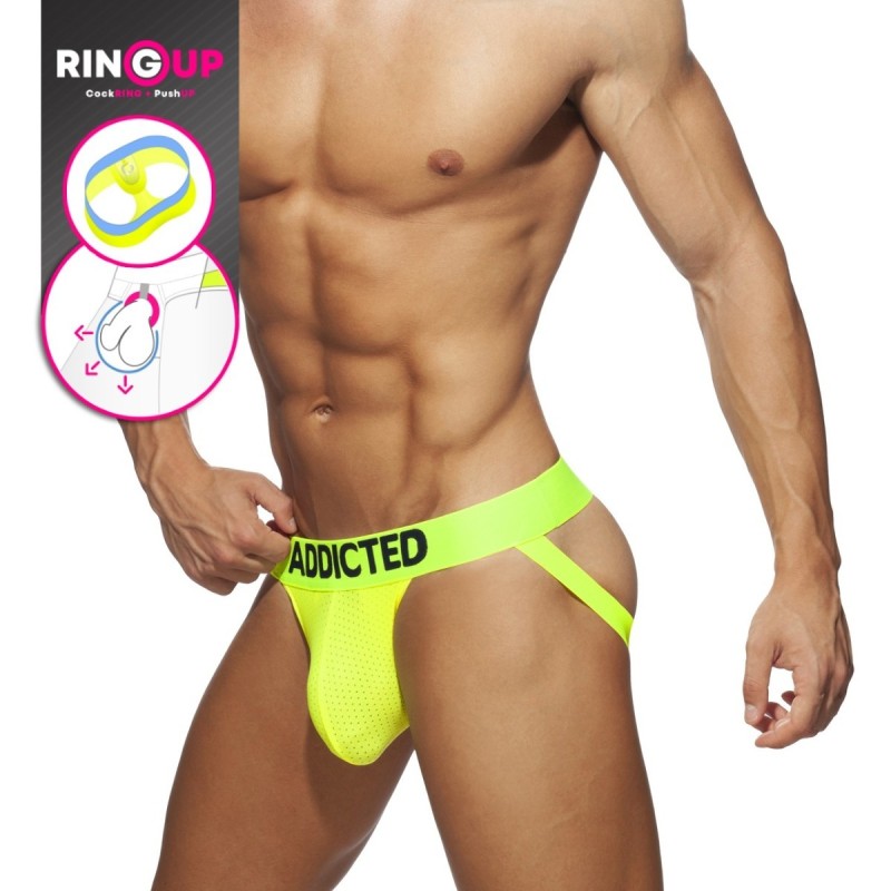 Addicted Ring Up NEON Mesh Jock Yellow