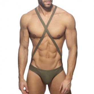 Addicted Reptile Cris Cross Bodysuit Khaki