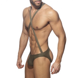 Addicted Reptile Cris Cross Bodysuit Khaki