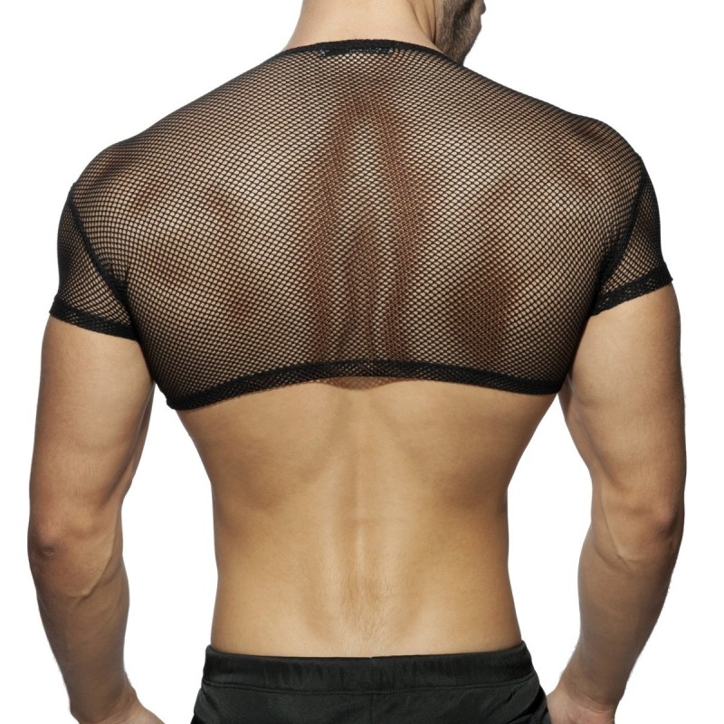 Addicted C-Through Crop Top Black