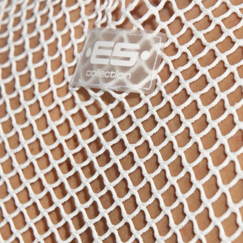 ES Collection Beachy Net Midriff Crop Top White