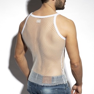 ES Collection Beachy Net Strap Tank Top White
