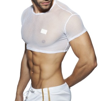 Addicted C-Through Crop Top White