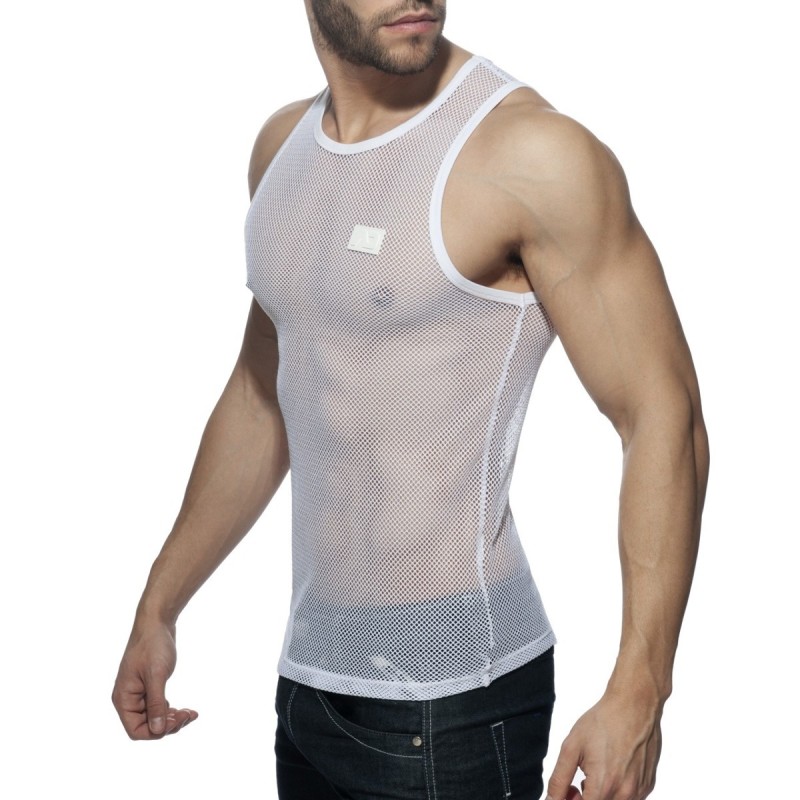 Addicted Mesh Tank Top White