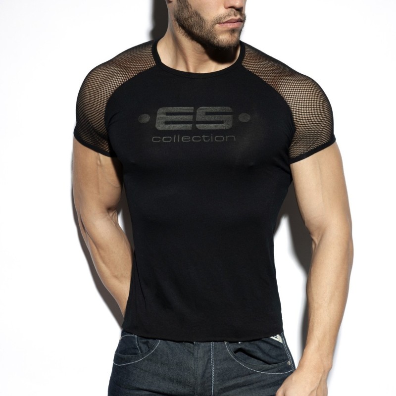 ES Collection Ranglan Mesh T-Shirt Black