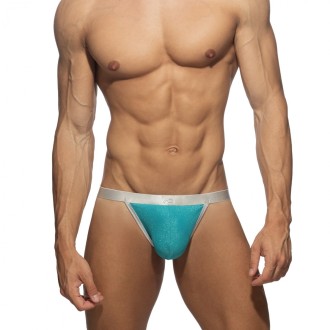 Addicted Shiny Pique Swimderwear Thong Turquoise